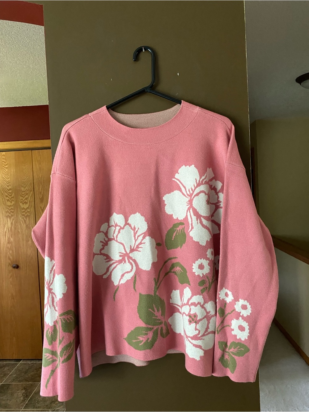 Staccato Pink and Cream Textured Knit Sweater